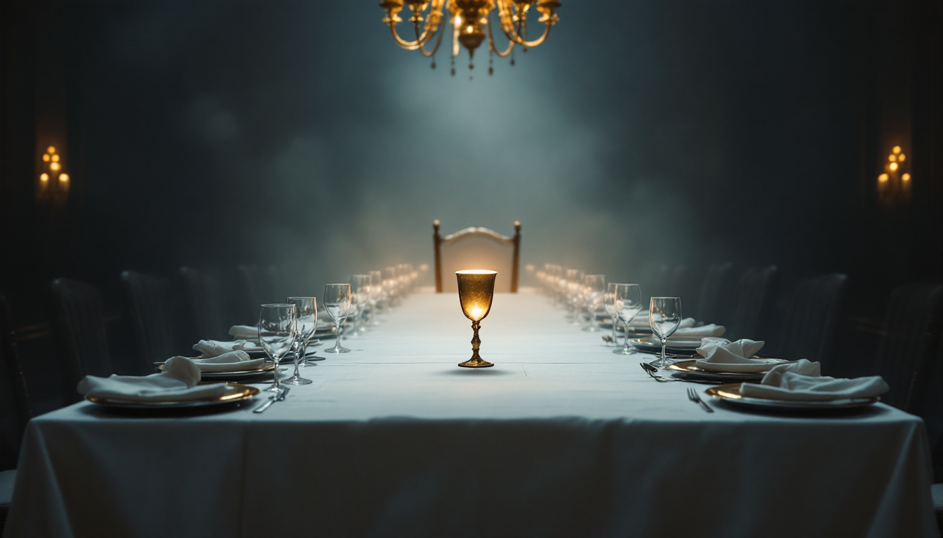 Illustration for the article “"AI: The Uninvited Guest at the Dinner Party of Humanity"” — Cordoleani .//. composition