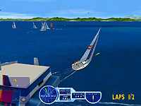 Capture in-game de Virtual Skipper — vue large d'une régate