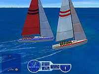 Capture in-game de Virtual Skipper — match racing entre deux voiliers