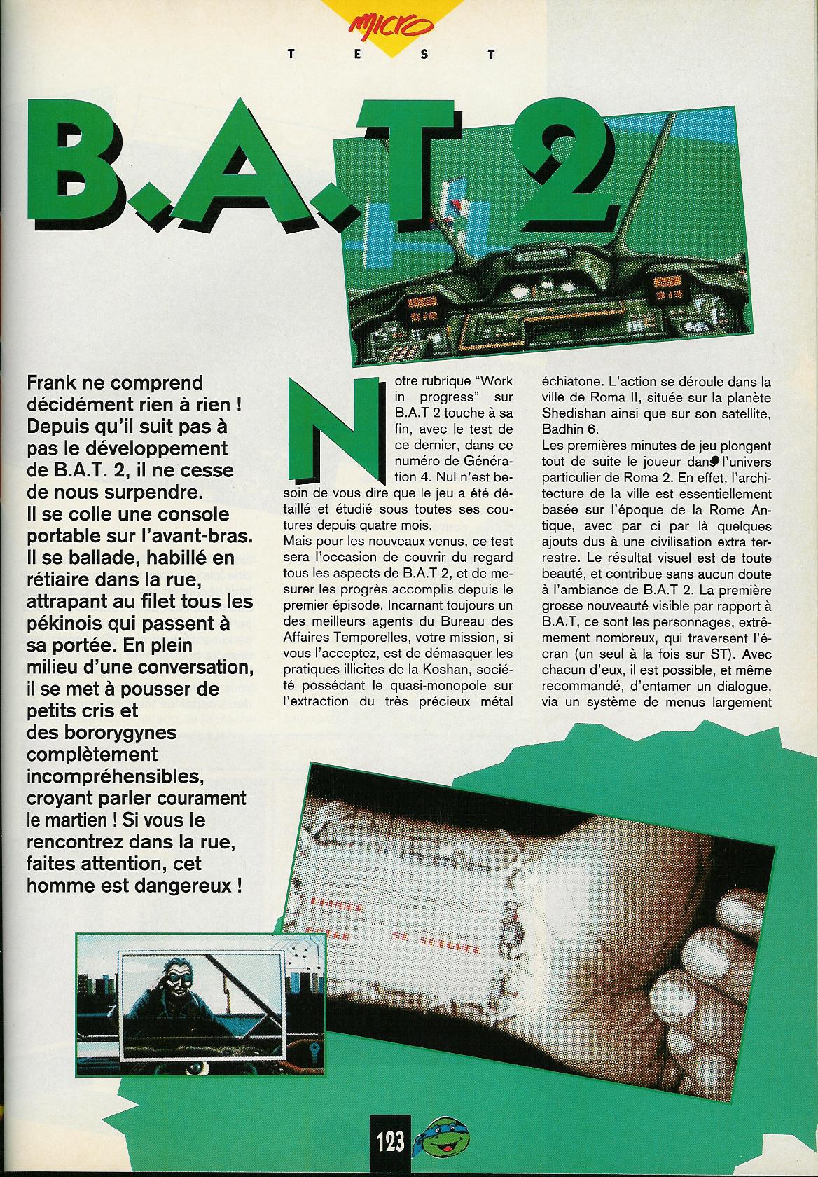 Article presse Micro Tests sur B.A.T. II, page 1
